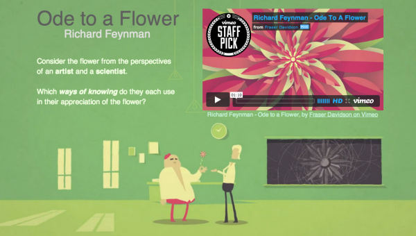 'Ode to a Flower' TOK lesson prompts, made with ScrollKit. Click to go there. 